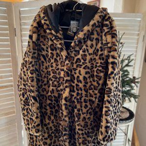 PLUSH (WARM) FAUX LEOPARD COAT - 2X
